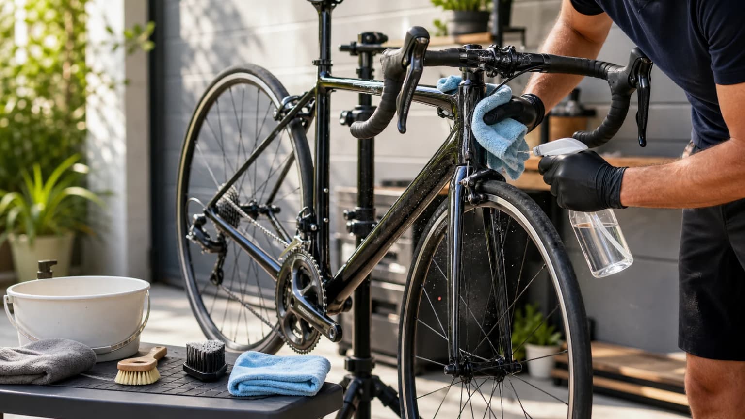 Cómo lavar una bici de ruta y cuidar rodamientos, frenos y transmisión